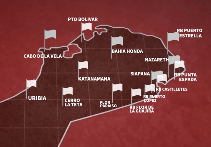 Centros poblados Alta Guajira