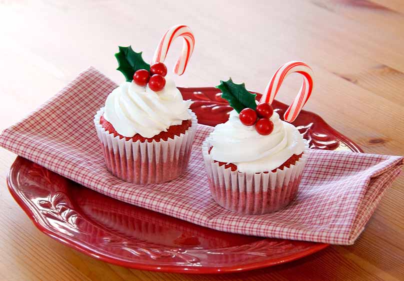 Cupcakes red velvet para Navidad